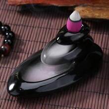 Small Censer Incense Holder Incense Burner For Home Office Teahouse Creative Decor Ceramic Incense Stand Lotus - Default - View 4