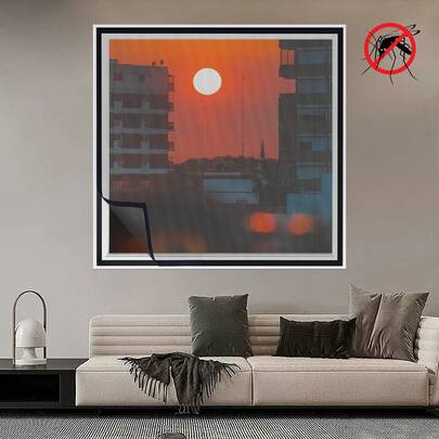 Self-Adhesive Invisible Mosquito Net, Anti-Dust Mesh Curtain, No Drilling Required Easy Installation, Suitable For Home, Living Room, Kitchen, Bedroom, Etc.