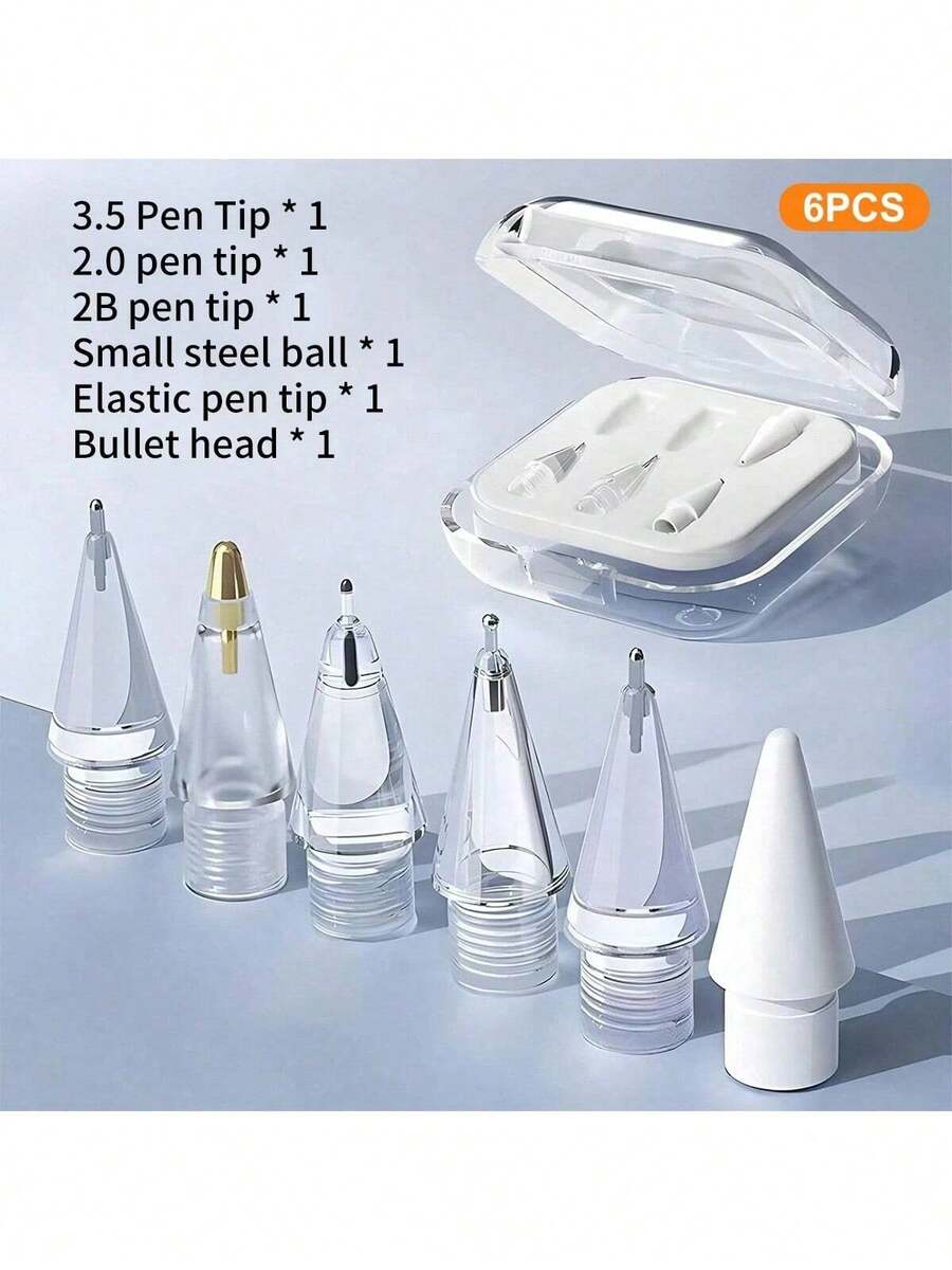 Apple Pencil Pro 替换笔尖，兼容 Apple 第二代/第一代 USB-C 和 Crayon 数位笔，精准操控，静音耐用，笔尖附带笔尖保护盖。