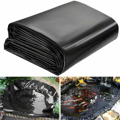 Heavy Duty Black Waterproof Pond Liner, Soft And Durable Pre-Fabricated Pond Lining Mat Suitable For Ponds, Waterfalls, Gardens, Fountains And Yards