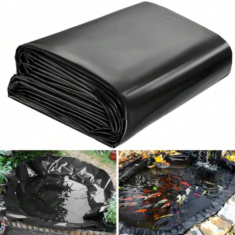 Lona impermeable negra de alta resistencia, estera de revestimiento de estanque prefabricada suave y duradera adecuada para estanques, cascadas, jardines, fuentes y patios