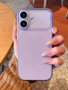 Minimalist Style Transparent Glossy Camera Protection Phone Case Compatible With IPhone 17 ProMax, 17Pro, 17, 16 ProMax, 15, 14, 13 Pro Max, Matte Transparent Backplate - Transparent Purple - View 6