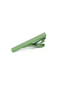 ZLQ&GOU 3pcs Minimalist Sage Green Men's Necktie + Tie Clip + Cufflinks Set, Polyester Micro-Plaid Slim Tie Suitable For Graduation, Prom, Wedding, Party, Daily Accessories, Gift - Mint Green - View 5