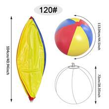 1pc Inflatable Giant Oversized Colorful Ball, Thick PVC Material Durable Portable Large Rainbow Balloon, Summer Water Game Ball For Pool Beach Party Group Throwing Activity - Multicolor - View 14