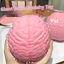 特大號逼真大腦壓力球玩具,超柔軟壓力緩解擠壓球,新奇趣味發洩玩具,適合青少年與成人,緩解焦慮惡作劇玩具 - 彩色 - 查看 5