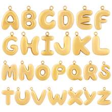 1pc Stainless Steel 3D Bubble Stereoscopic Letter Charm Necklace For Women Initial Capital Alphabet Pendant Necklace Jewelry Gifts - necklace - View 3