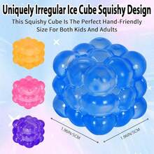 Blocks Soft Squishy Stress Balls For  Adults, 1.96in Stress Cube Fidget Toy With Taba Squishy Texture, Irregular Shape For Anxiety Relief And Focus - Hồng - Xem 3