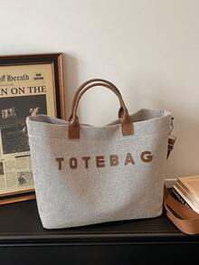 Minimalist Large Capacity Tote Bag, Rainbow Shoulder Bag - Multicolor - View 4