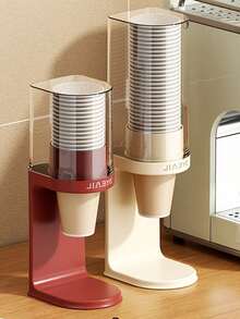 1 pieza Dispensador de vasos de escritorio - Soporte para vasos de baño, Estante de almacenamiento de tazas de café para el hogar, Adecuado para el hogar, la oficina, el hospital, el gimnasio - Multicolor - Ver 2
