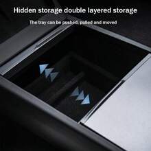 2PCS Highland/Model Y Juniper Center Console Organizer Tray Armrest Storage Box Hidden Drawer - Fit 2023-2025+ Model 3 Highland/Model Y Juniper 2025+ - A - View 6