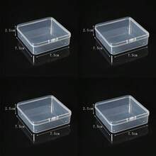4 件多尺寸透明储物盒、珠子储物盒、美甲收纳盒、适用于贴纸收纳、珠宝整理、工艺品、生日派对装饰、办公室收纳、家居和学校用品、浴室、圣诞节 - 無色 - 查看 9