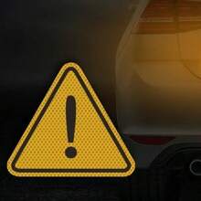 1pc Triangle Exclamation Mark Reflective Warning Sticker, Nighttime Driving Safety Reflective Sticker, Anti-Collision Sticker - A - View 12