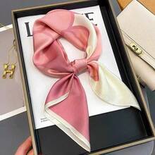 1pc Simple Printed 70cm Square Scarf, New Versatile Women Waist Belt Decoration Ribbon Headband Headwear Fashion Neckerchief,Beach,Holiday,Accessories,Travel Essential - Multicolor - View 3