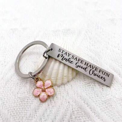 1 pezzo Portachiavi in acciaio inossidabile con benedizione e incoraggiamento, adatto come regalo per amici, famiglia, per trasmettere caldi ricordi. Regalo di compleanno.