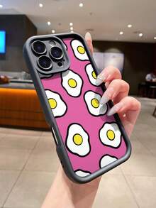 可爱煎蛋涂鸦手机壳，兼容 17 Air、16 Pro、15 Pro Max、14、13、12、11，磨砂防摔创意高端保护壳 - 高竹煎蛋 - 查看 7