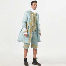 Prince Costume Set For Halloween, Vintage Medieval Costume, Cosplay Outfit - Màu xanh lam - Xem 6