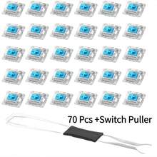 50pcs/100pcs Practical Blue/Black/Red/Brown Mechanical Keyboard Switches, Hot-Swappable Cross Axis Core - With Keycap Puller - Multicolor - View 25