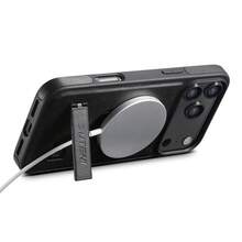 Ốp điện thoại SUTENI cao cấp bằng da giả, có nam châm, tích hợp sạc không dây, bề mặt nhẵn mịn, tương thích với iPhone 17 Pro Max, 16 Plus, 15, 14, 13, 12. Thích hợp làm quà tặng cho người thân, bạn bè và người lớn tuổi trong dịp lễ. - màu đen - Xem 10