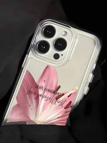 1件装个性化花卉字母图案全覆盖透明TPU软手机壳，兼容 17/17Pro/16/16pro/16plus/15/15promax/15pro/11/12/13/14promax/12mini/13mini/11pro/11promax/12pro/12promax/13pro/13promax/14pro/14promax，创意优雅 - 彩色 - 查看 3