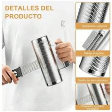 Instrumentos musicales de percusión agitador de acero inoxidable de 8 pulgadas con raspador, Instrumento percusión Acero Inoxidable, Instrumentos Musicales para Adultos, Metal, Herramienta Entrenamiento Musical con raspador y Mango ergonómico - Plateado - Ver 2