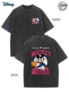 Disney Mickey Basketball Jersey Short Sleeve Graphic T-Shirt, Disney Mickey Basketball Themed T-Shirt, American Retro Basketball Mickey Loose Short Sleeved Shirt, Vintage T Shirts, Disney Summer Shirt, 230G Washed High-Quality Cotton Double-Sided Printed T-Shirt, Disney Mickey Basketball Pattern Couple Top, American Street Style T-Shirt, Disney Basketball Mickey Heavyweight Washed T-Shirt, Disney Sports Style Casual T-Shirt, Mickey Mouse Summer Short Sleeved Shirt, Vacation Style Casual Summer Short Sleeved Shirt, Disney Basketball Men's T-Shirt - 黑色 - 查看 1