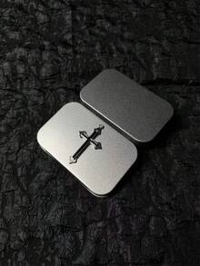 Minimalist Gothic Style Cigarette Box | Integrated Flip Design | Capacity Of 20 Sticks | Compact And Portable Pressure Resistant| - 1pc-silence - View 3