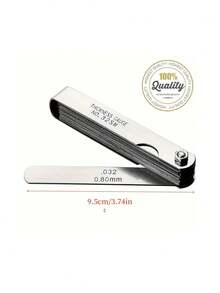 1pc Stainless Steel 32-Piece Feeler Gauge Set, Precision Instrument Gap Calibration Ruler, Automotive Valve Gauge Kit For Professional Instrument Measurement - 32 Silver Pieces - View 2