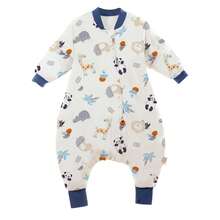 Túi ngủ cho bé bằng cotton mềm mại, họa tiết hoạt hình, độ dày 1.0 Tog, thấm hút mồ hôi và thoáng khí, tay áo có thể tháo rời, thích hợp cho mùa xuân và mùa hè. - Nhiều màu - Xem 13