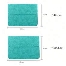 Laptop Sleeve Bag Case14-16inch Cashmere PU Waterproof Anti-Friction Compatible With Apple Air Pro Laptop Tablet PC - Mint Blue - View 2
