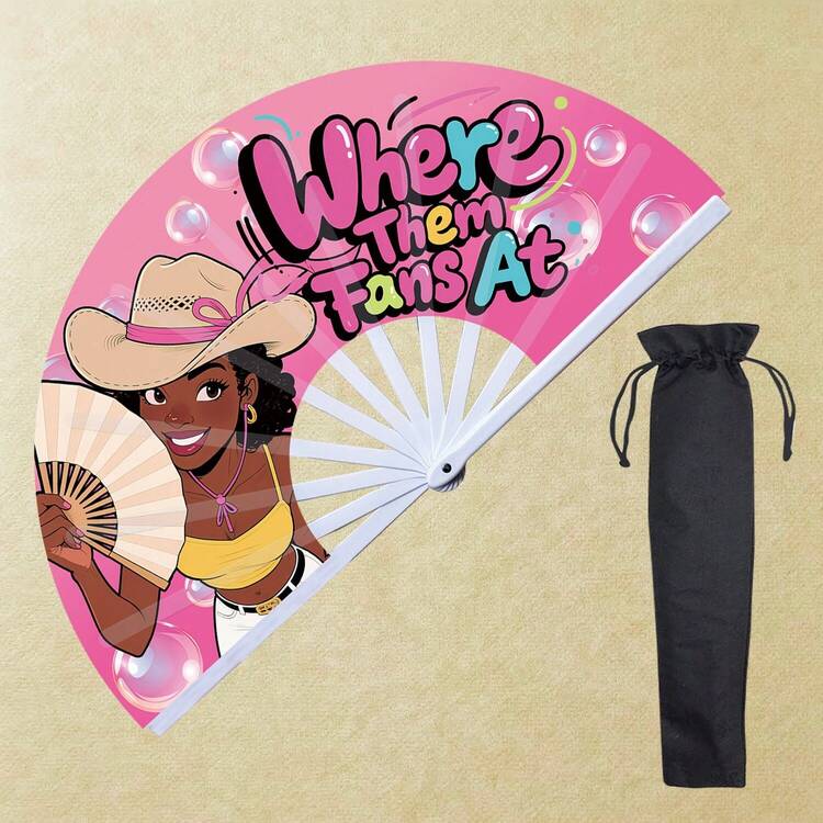 Large Size Folding Fan, High-Quality Design, Popular In Europe And America, Must-Have Accessory For Photo Shoots, Suitable For Daily, Parties, Costume Balls And Other Occasions - Multicolor - View 6