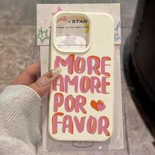 1 ốp lưng điện thoại bằng chất liệu TPU, in hình khẩu hiệu "Lời cầu nguyện của tình yêu", tương thích với iPhone 17 Pro Max/17/16 Pro Max/15/13/12/11, S20 FE/A15/S24/A55, Note 11/Note 12/Note 13 Pro, ốp bảo vệ toàn diện chống rơi vỡ, phiên bản quốc tế, không phải phiên bản nội địa. - trắng - Xem 2