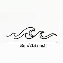 4 种尺寸可选！海洋波浪金属墙饰，海岸线艺术装饰，现代海滩墙饰，海洋主题家居装饰 - 黑色 - 查看 13