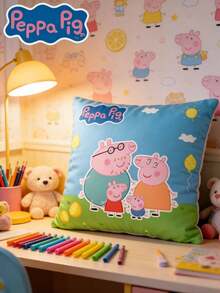 Peppa Pig 动画图片可爱抱枕沙发客厅样品房间天鹅绒腰枕套靠垫垫，加入购物车即可享受优先发货服务。 - 彩色 - 查看 2