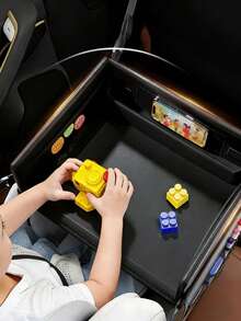 Khay đựng đồ đa năng có thể gập lại và mở rộng cho ghế xe hơi, tích hợp giá để cốc, thích hợp cho xe hơi, máy bay và gia đình. - khay ghế ô tô - Xem 6