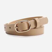 1条女士简约椭圆形搭扣PU表带，百搭装饰，可搭配连衣裙、牛仔裤、衬衫和休闲服饰 - 橢圓扣小帶 - 查看 6