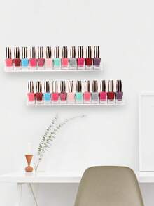 1/2/4/6/8-Piece Set Of 12-Inch/4-Inch Transparent Acrylic Nail Polish Holders, Wall-Mounted, Nail Polish Storage Boxes And Shelves - Clear - View 6