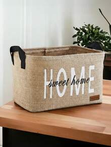 黄麻衣柜洗衣房收纳架玩具收纳架，可折叠储物篮 25x18x15 - 家 - 查看 1