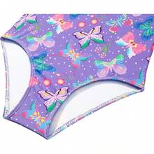 Girls Bathing Suit Size 2-10 Years - Cute Toddler Swimsuit Girl Adjustable One Piece Swimwear For Summer Beach Wear - Purple Butterfly - 查看 4