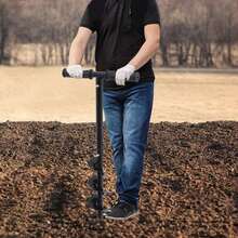 24-Inch Durable Manual Spiral Soil Loosener With Black Oxide Finish, Round Handle For Easy Grip - Perfect For Farm & Yard - Black - View 9