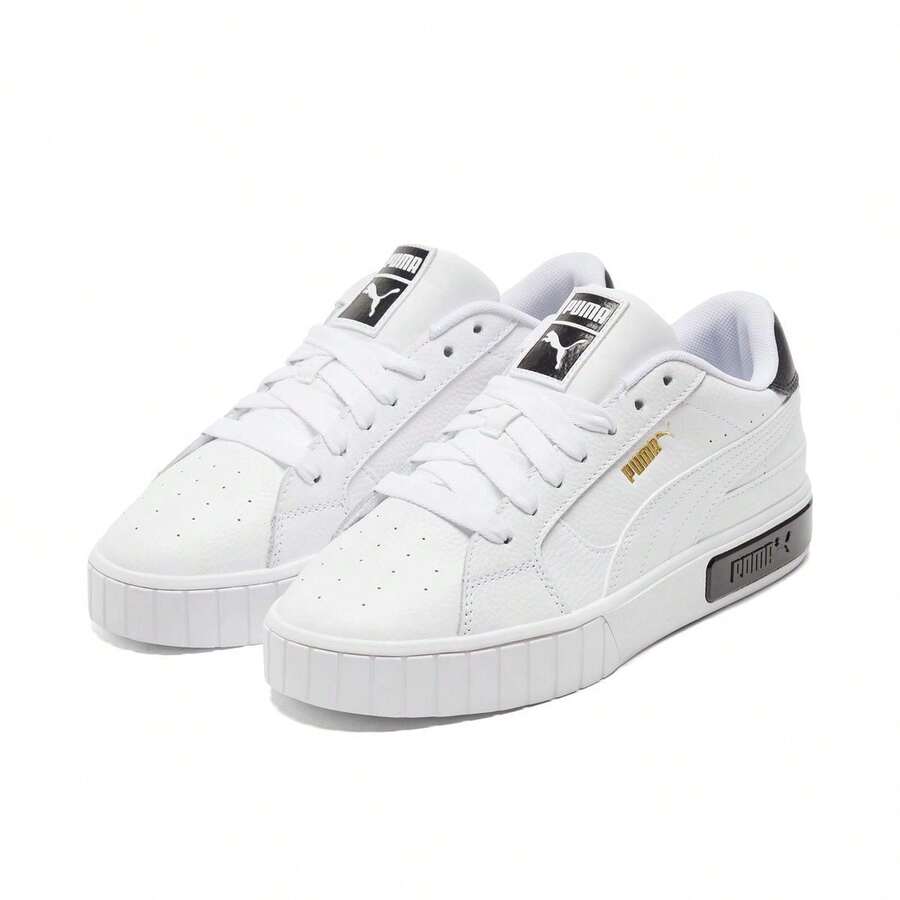 Puma 女士经典复古厚底休闲运动鞋，春秋季 - 彪馬白-黑色 - 查看 1