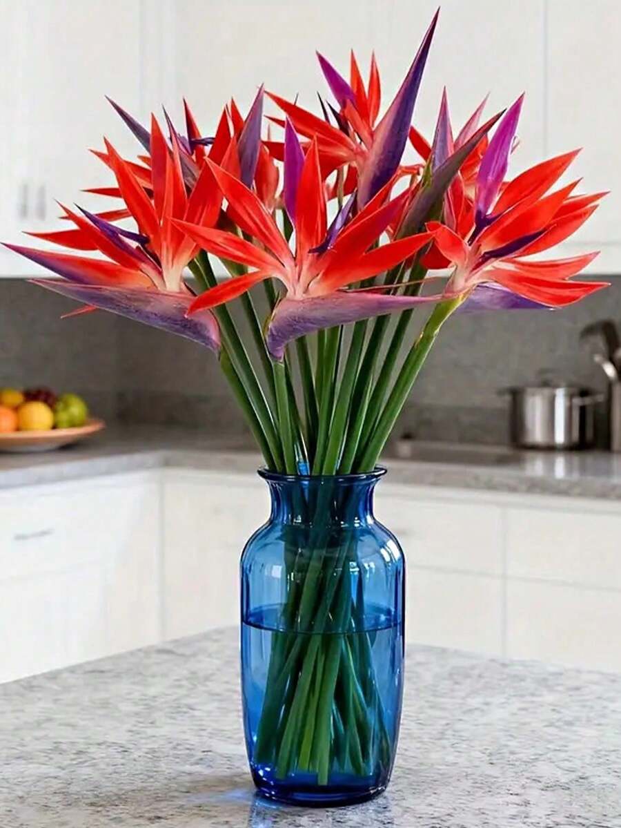 3pcs Artificial Paradise Bird, Artificial Flowers, Suitable For Home Decor, Garden Decor, Office Decor, Balcony Decor, Wedding Decor, Party Decor, Outdoor Decor, DIY Crafts, Desktop Decor, Spring Decor