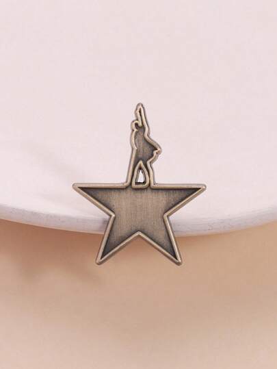 1PCCreative 2026 New Personalized Cute Retro Pentagonal Star Logo Pin, Cartoon Character Metal Accessory Badge, Suitable For Teenagers, Young People, Men, Leisure, Outdoor, Sports, Vacation, Graduation Gift, Birthday, Daily Wear Clothing Pin, Fun Gifts For All Seasons, Daily Wear Clothing Pin Accessories, Fun Gifts.