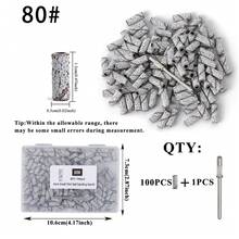 50/100pcs/Box Mini Nail Files, 3mm Mini Nail Sanding Rings (80# 120# 180# 240#), Electric Nail Grinder Bits, Manicure Accessories Tools, Cuticle Remover - Silver - View 9