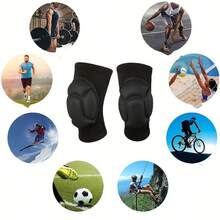 Thick Sponge Tortoiseshell Knee Pads, Elastic Design, Suitable For Daily Fitness And Knee Joint Protection (Single Pack) - Black - View 5