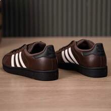 Adidas 三葉草官方女鞋男鞋新款superstar ii運動鞋休閒板鞋 - 棕色/黑色/白色 - 查看 5