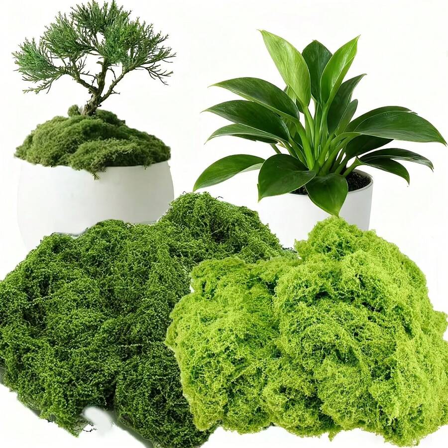 100g mușchi verde artificial, mușchi de plante simulate, potrivit pentru plante în ghiveci de interior, artizanat, bonsai artificial, decor floral DIY, decorare grădină și masă - Multicolor - Vizualizare 1