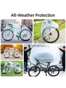 Durable PVC High-Strength Safety Enclosed Bicycle Cover | Full Wrap Waterproof, Anti-Aging, Anti-Tear, Transparent Design - Quick Installation, Space-Saving, Portable | Suitable For Road Bikes, Mountain Bikes, Exercise Bikes, Motorcycles - Ideal For Home, Yard - Multicolor - View 4
