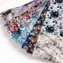 10张彩色复古玫瑰叶花卉美甲转印箔纸 - 春夏盛开的花朵和闪亮图案，预裁切光面塑料贴纸，适用于DIY美甲，日韩风格美甲设计（一次性使用），美甲用品，粉彩色系装饰 - 彩色 - 查看 7