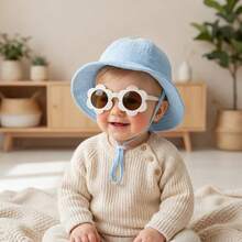 Bộ 2 mũ chống nắng cho bé kèm kính, mũ chống nắng thoáng khí nhanh khô đa năng cho trẻ em, mũ tai bèo đi biển cho bé. - Bộ mũ và kính cho trẻ em - Xem 3