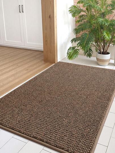 1 pezzo Zerbino antiscivolo, tappeto in polipropilene marrone minimalista, adatto per bagno, cucina, esterno, interno, ingresso, camera da letto, soggiorno, lavabile in lavatrice, zerbino facile da pulire con base antiscivolo, adatto per camera da letto, bagno, stanza, decorazione esterna